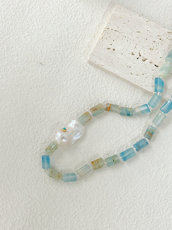 Handmade Vintage Baroque Pearl & Turquoise Necklace